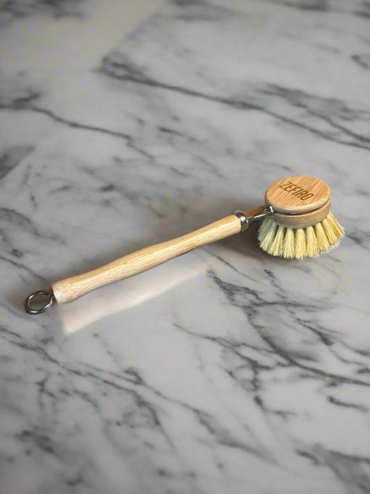 Bamboo Long Handle Dish Brush with Replaceable Head