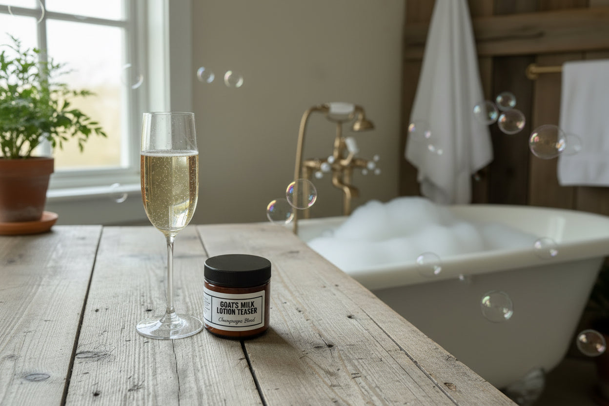 Goat Milk Lotion Teaser, Champagne Toast
